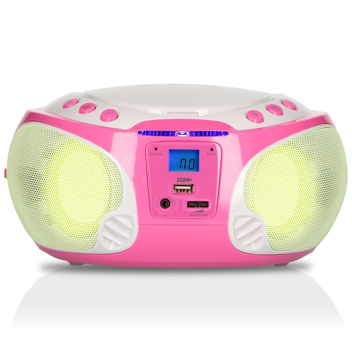 Portable Karaoke Radio CD/MP3/USB with Mic, Pink