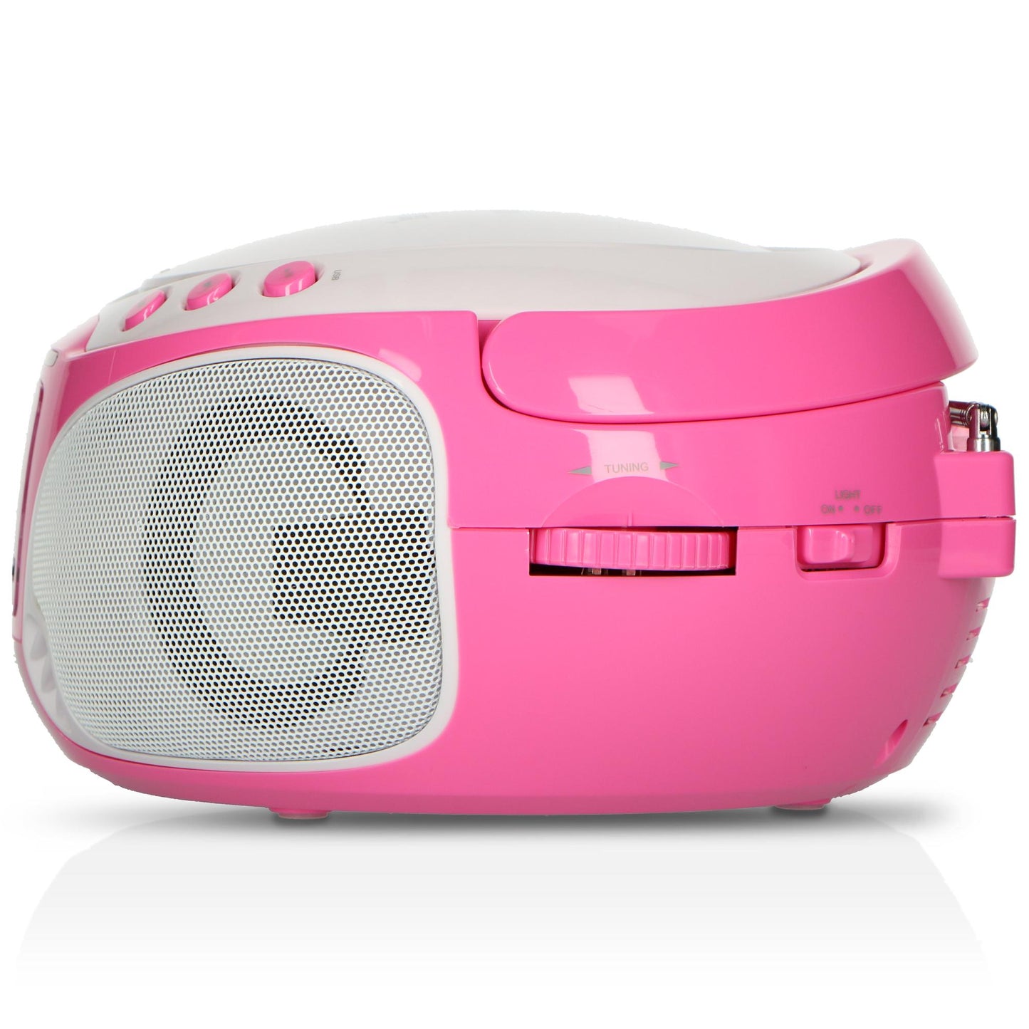 Portable Karaoke Radio CD/MP3/USB with Mic, Pink