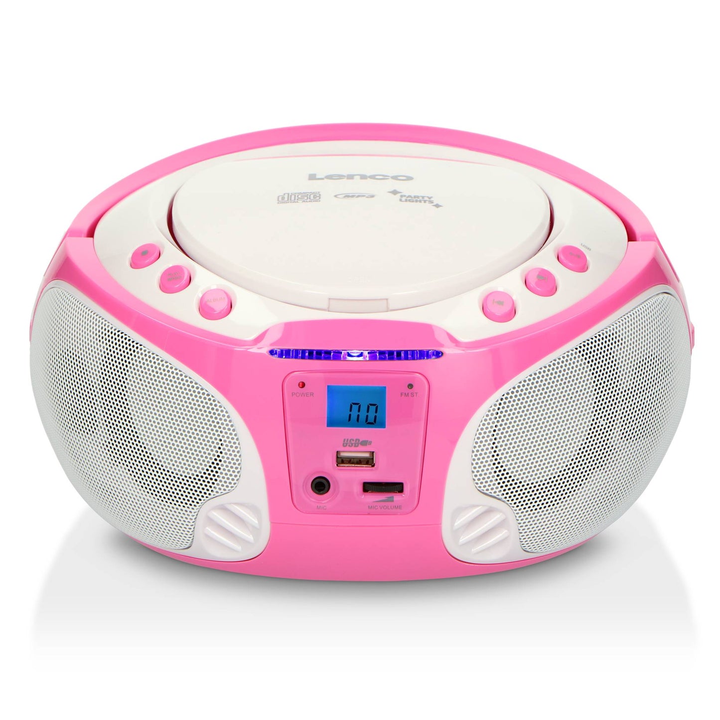 Portable Karaoke Radio CD/MP3/USB with Mic, Pink