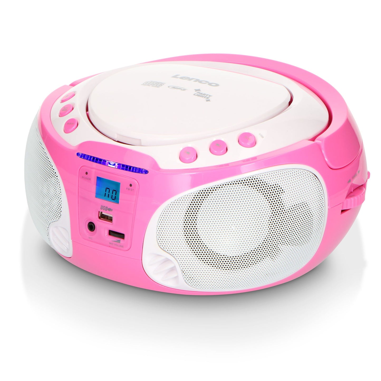Portable Karaoke Radio CD/MP3/USB with Mic, Pink