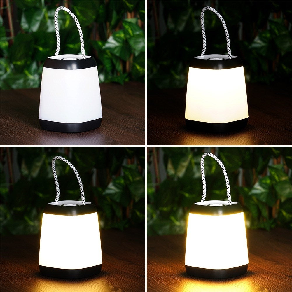 Portable LED lamp with battery and three light modes