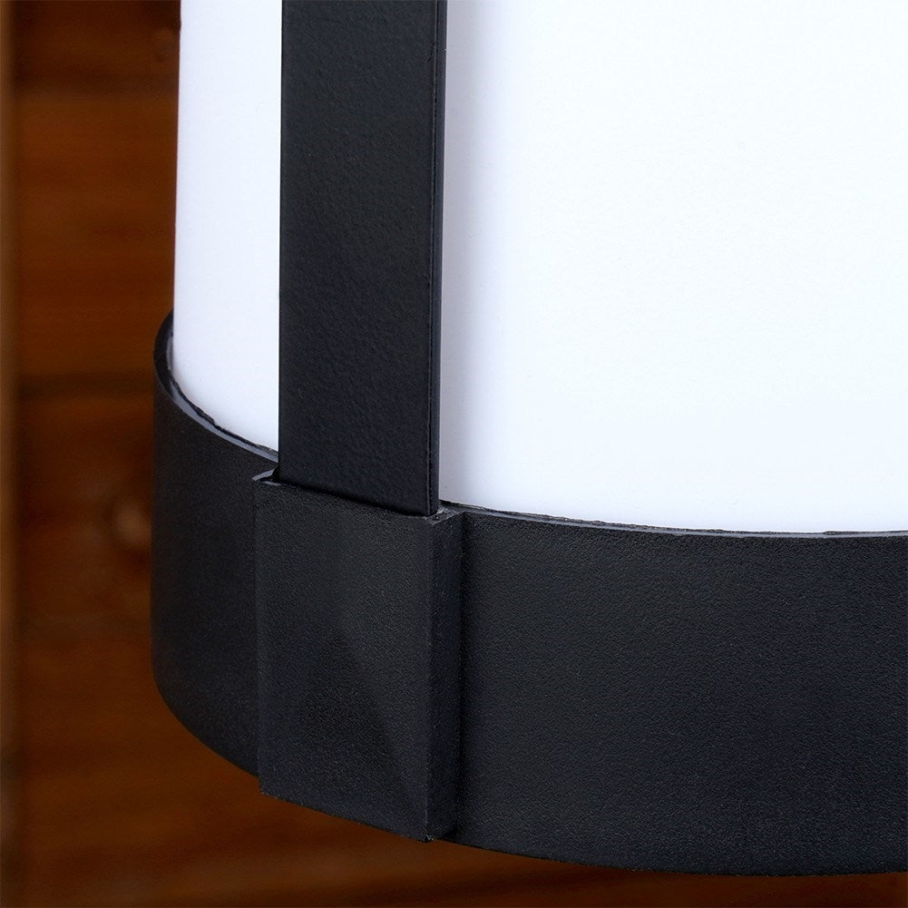 Portable LED lamp with battery for indoor and outdoor use, carrying handle
