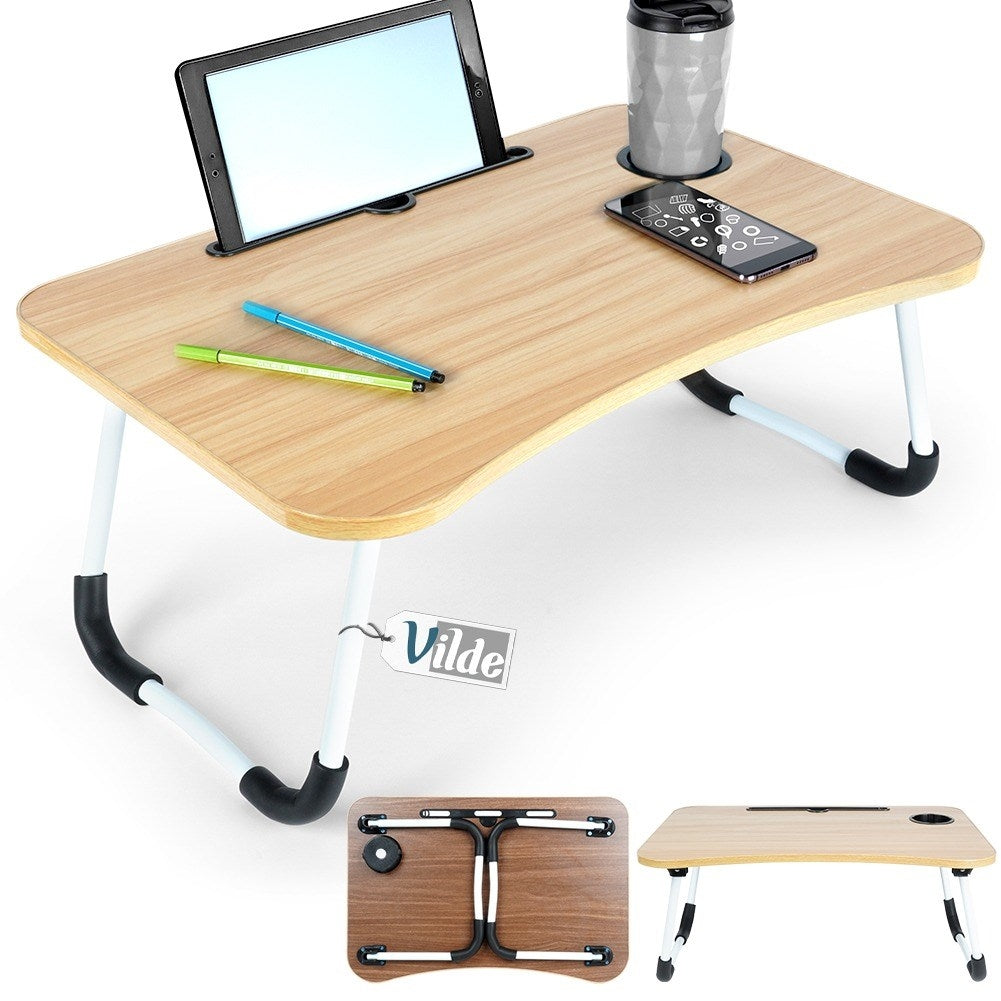Portable Laptop and Bedside Table with Quick Folding