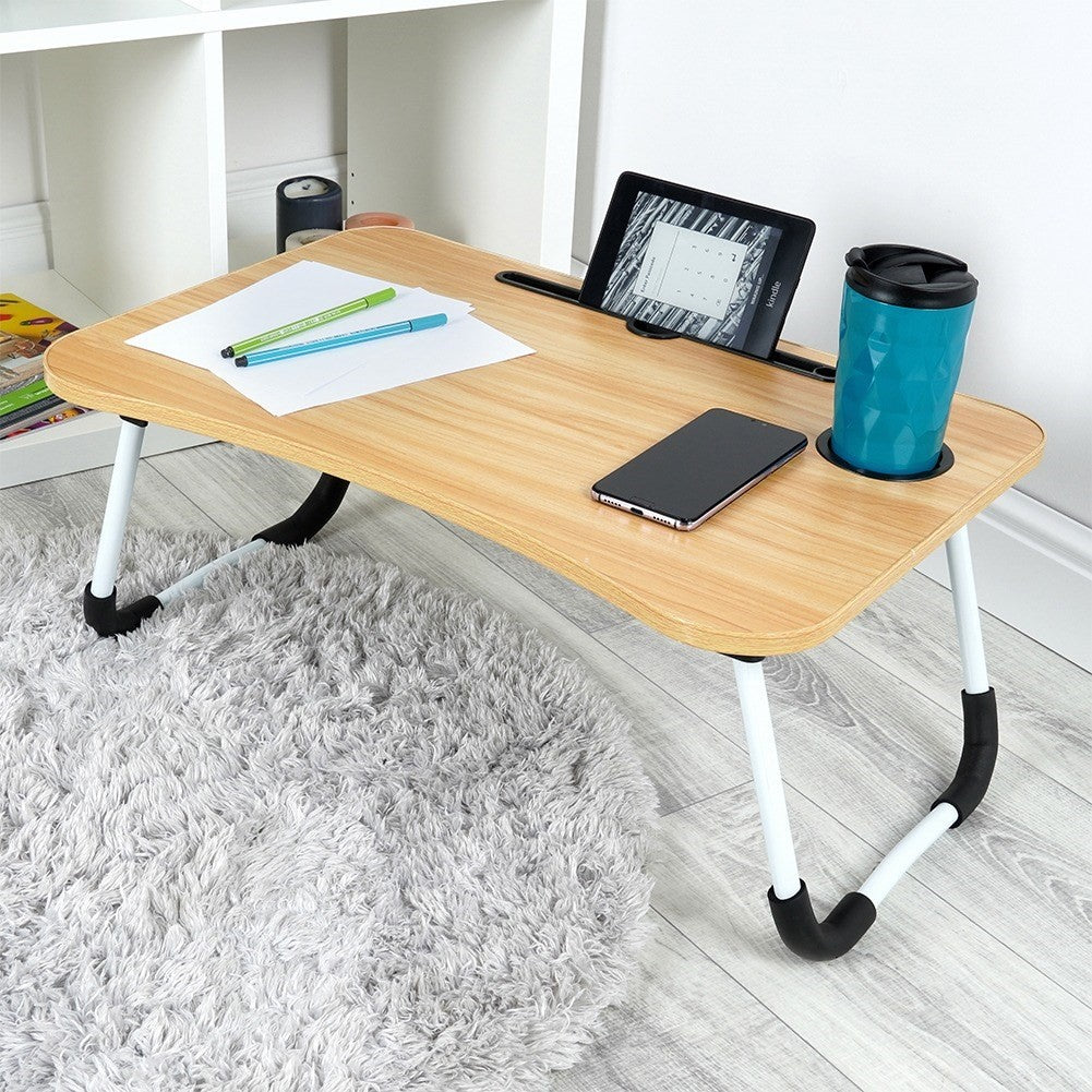 Portable Laptop and Bedside Table with Quick Folding