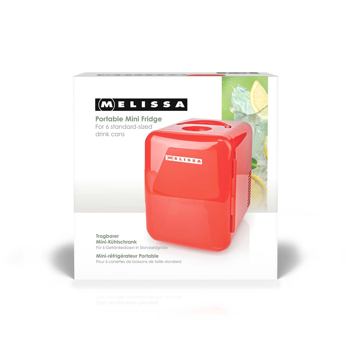 Portable Mini Fridge, 4L/6 Can Capacity, Dual Power, Red