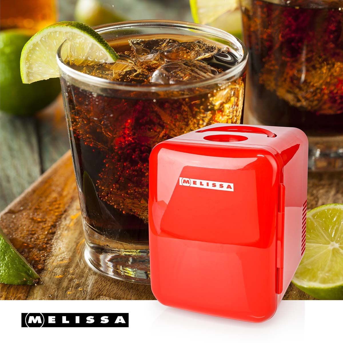 Portable Mini Fridge, 4L/6 Can Capacity, Dual Power, Red