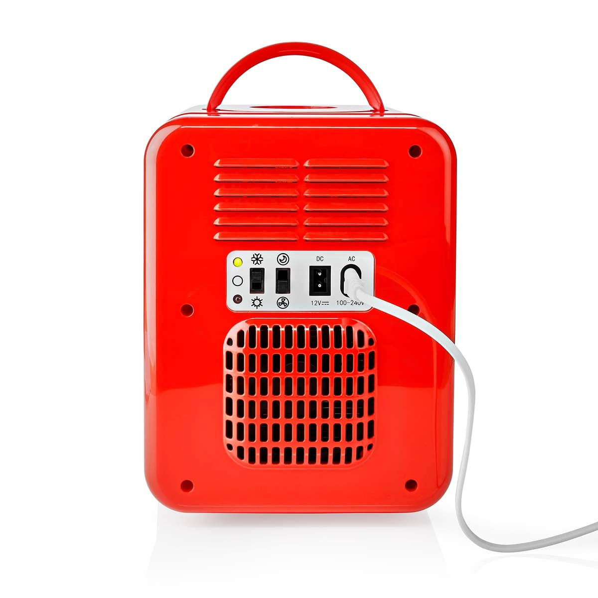 Portable Mini Fridge, 4L/6 Can Capacity, Dual Power, Red