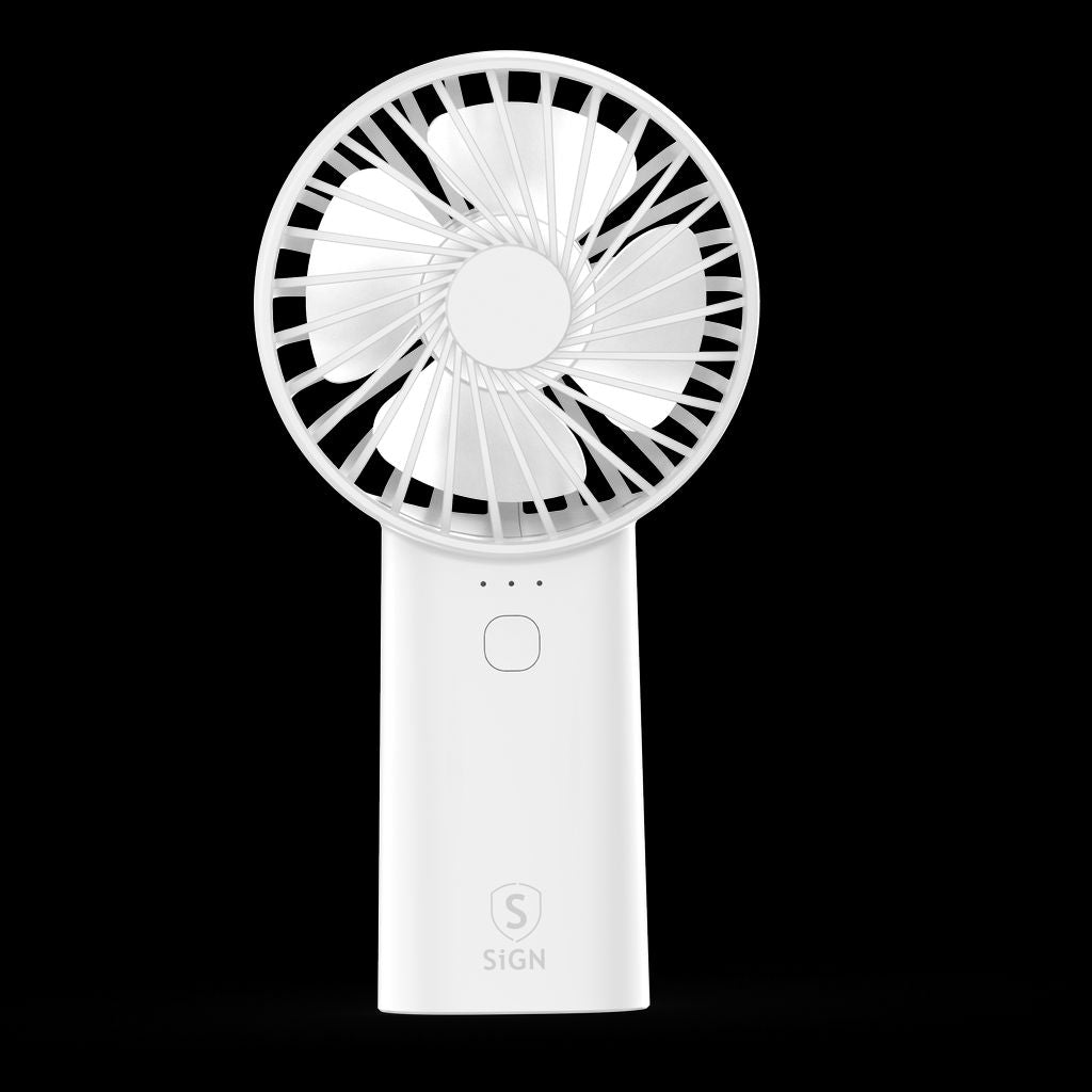 Portable Mini USB Hand Fan with Lamp - White