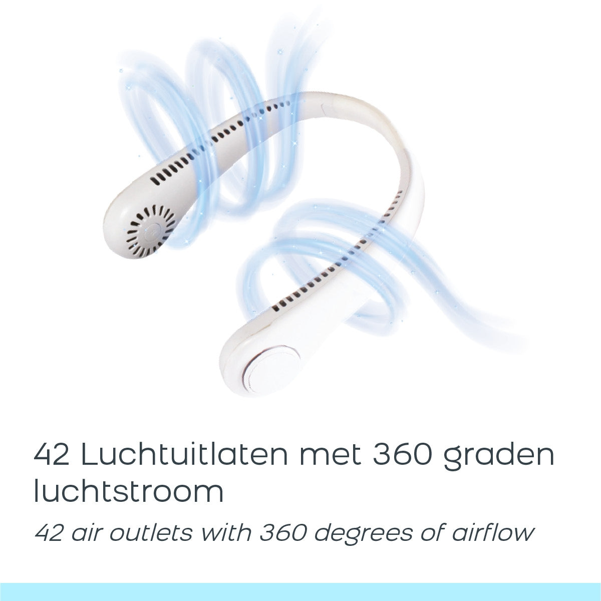 Portable Neck Fan – USB-C Rechargeable, 3 Speeds