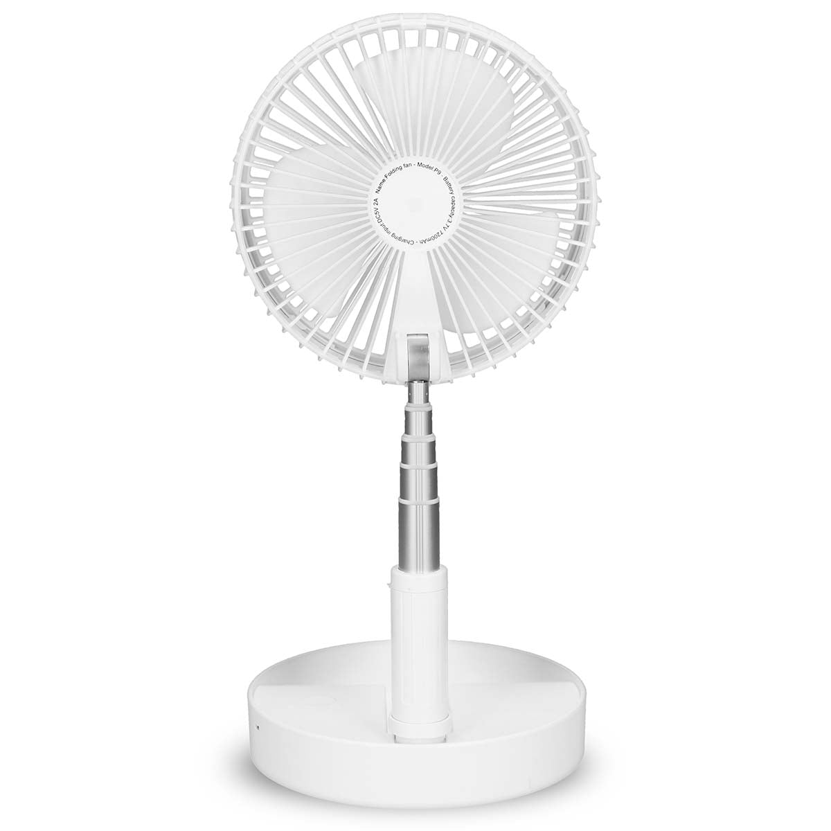 Portable Rechargeable Fan, 20cm, 4 Modes, White