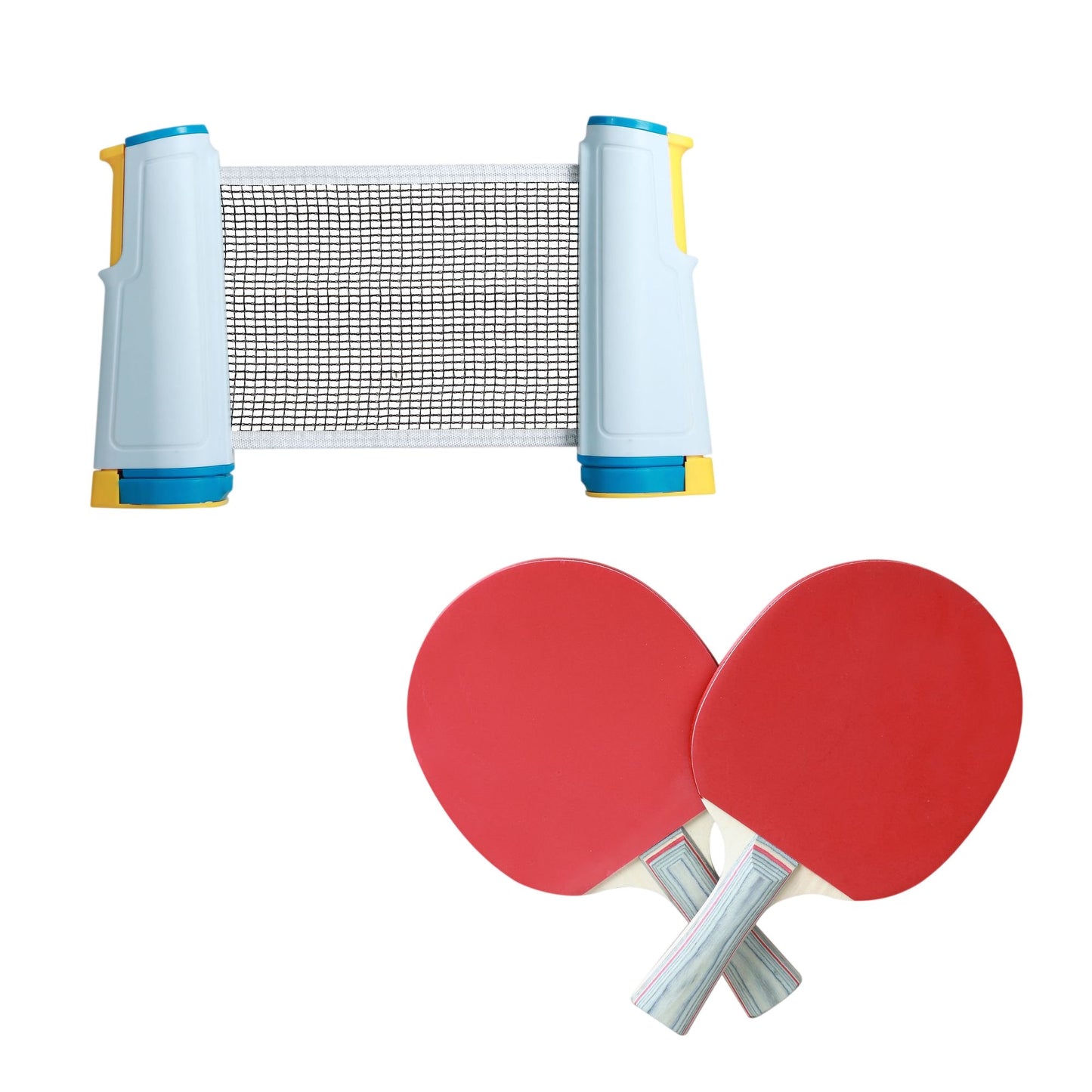 Portable Table Tennis Set with Adjustable Net and Paddles