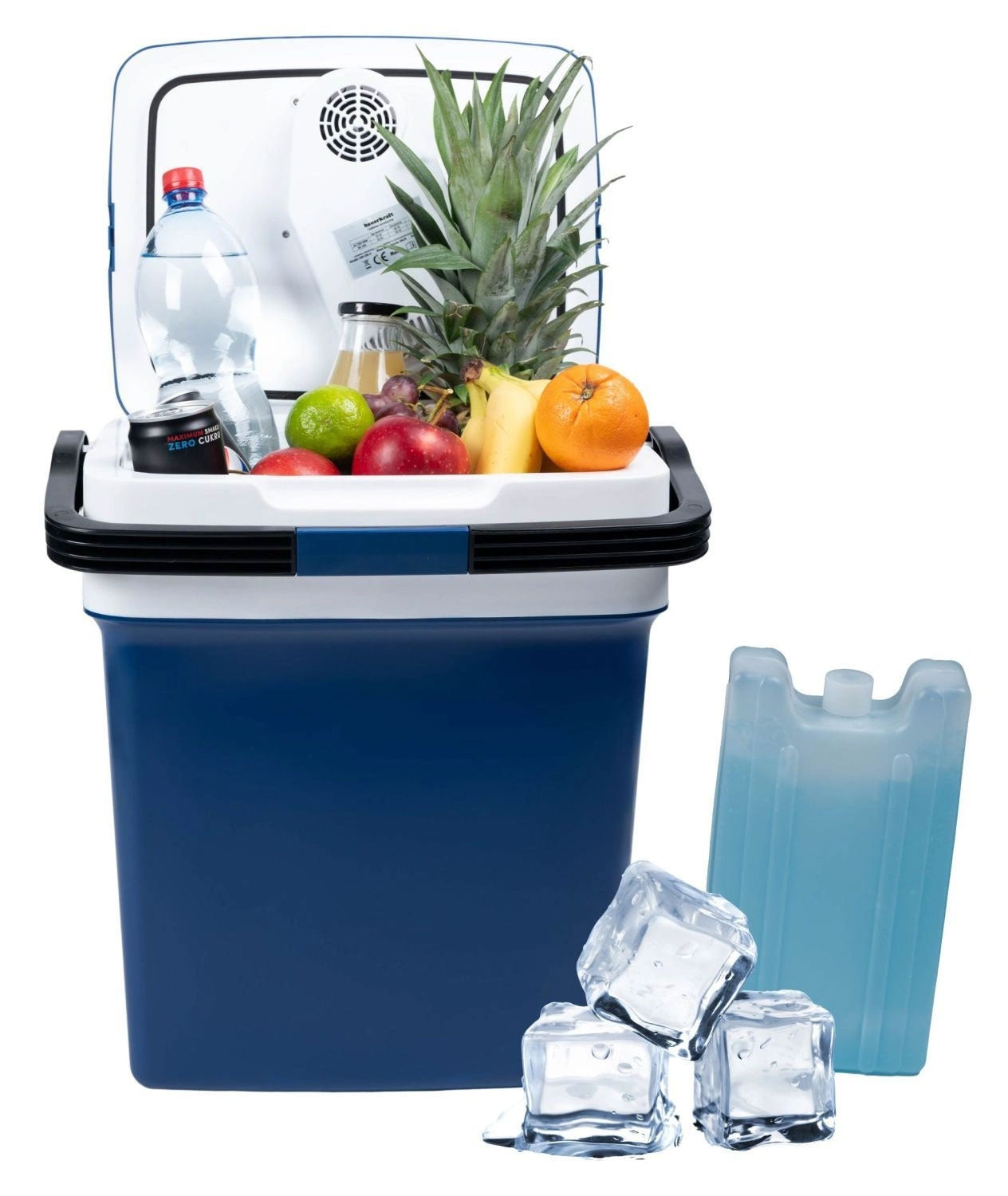 Portable car cooler, 29L, 220-240V DC12V, heating function, free insert, blue