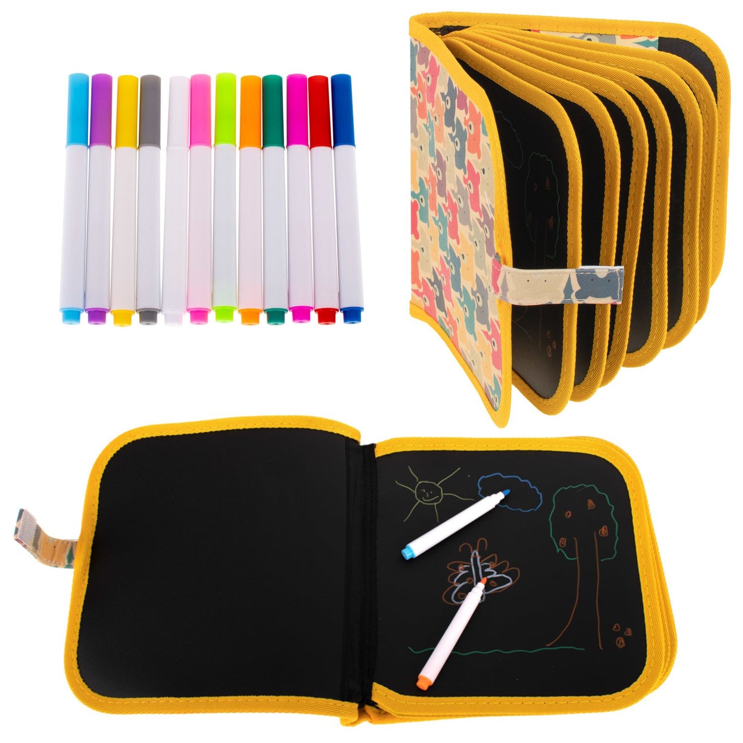 Portable chalkboard soft notebook sketchbook teddy bear
