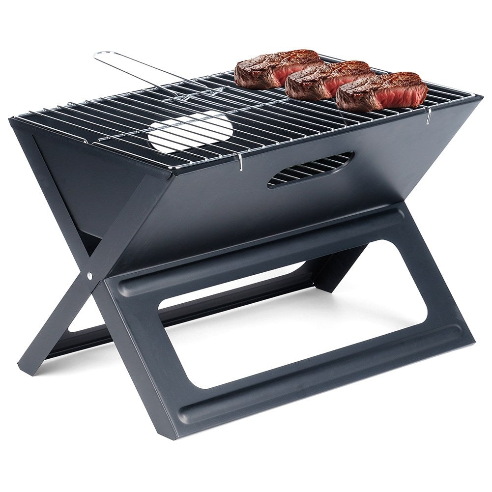 Portable charcoal grill: foldable to 3.5 cm with handle