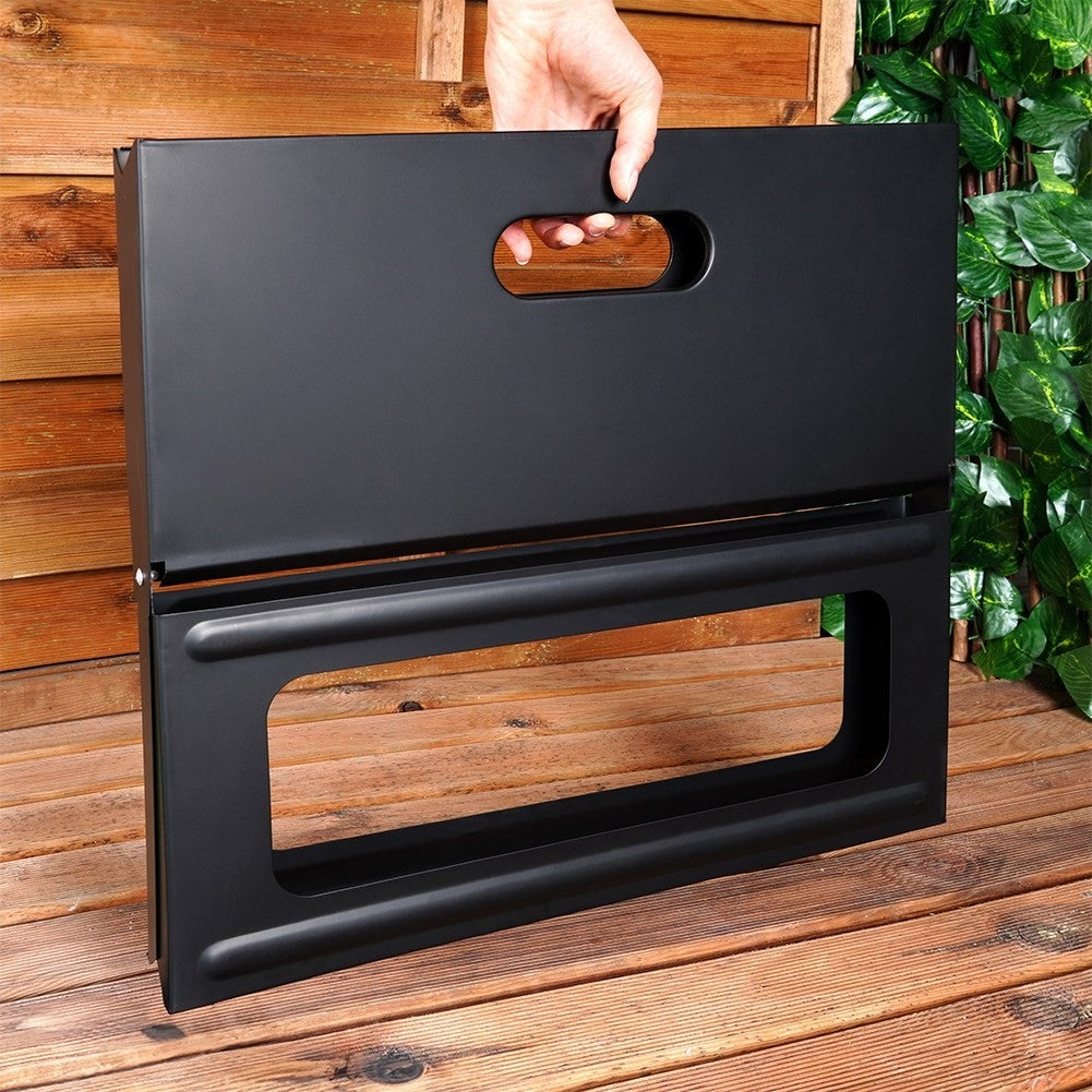 Portable charcoal grill: foldable to 3.5 cm with handle