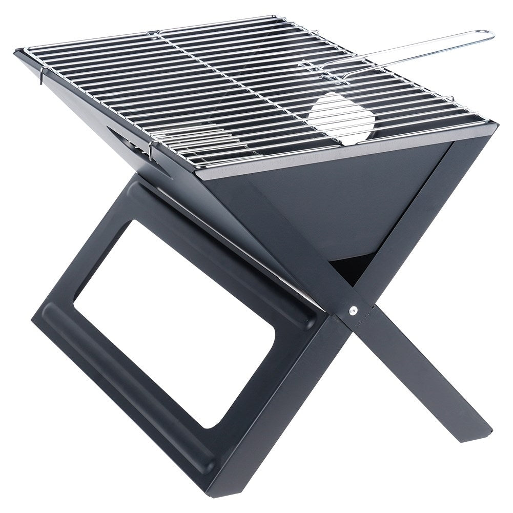 Portable charcoal grill: foldable to 3.5 cm with handle