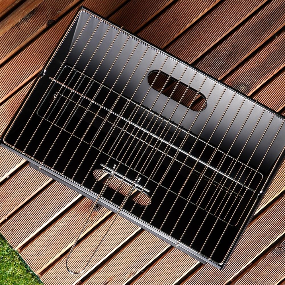 Portable charcoal grill: foldable to 3.5 cm with handle