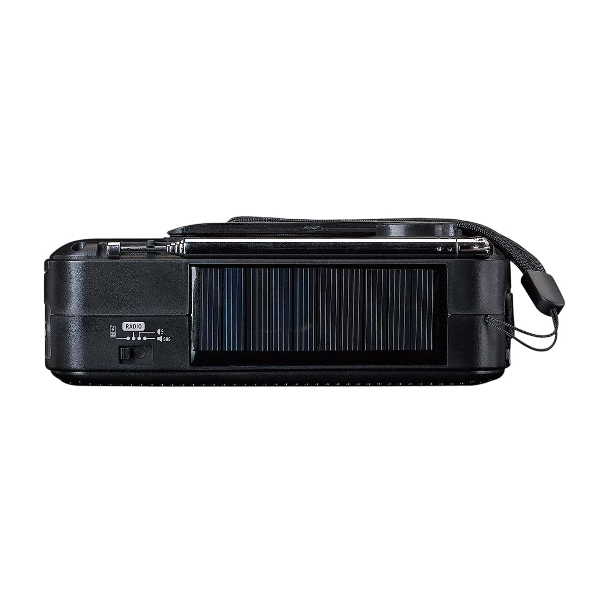 Portable wind-up emergency radio flashlight and power bank in one Black
