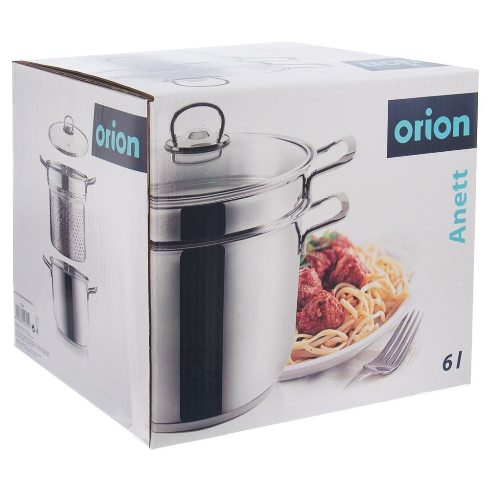 Pot 6L stainless steel with steam valve and cooking insert