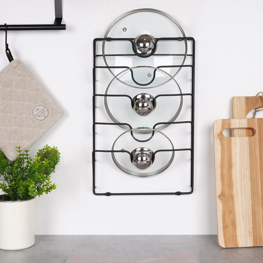 Pot lid hanger for 5 lids - Maximum kitchen organization