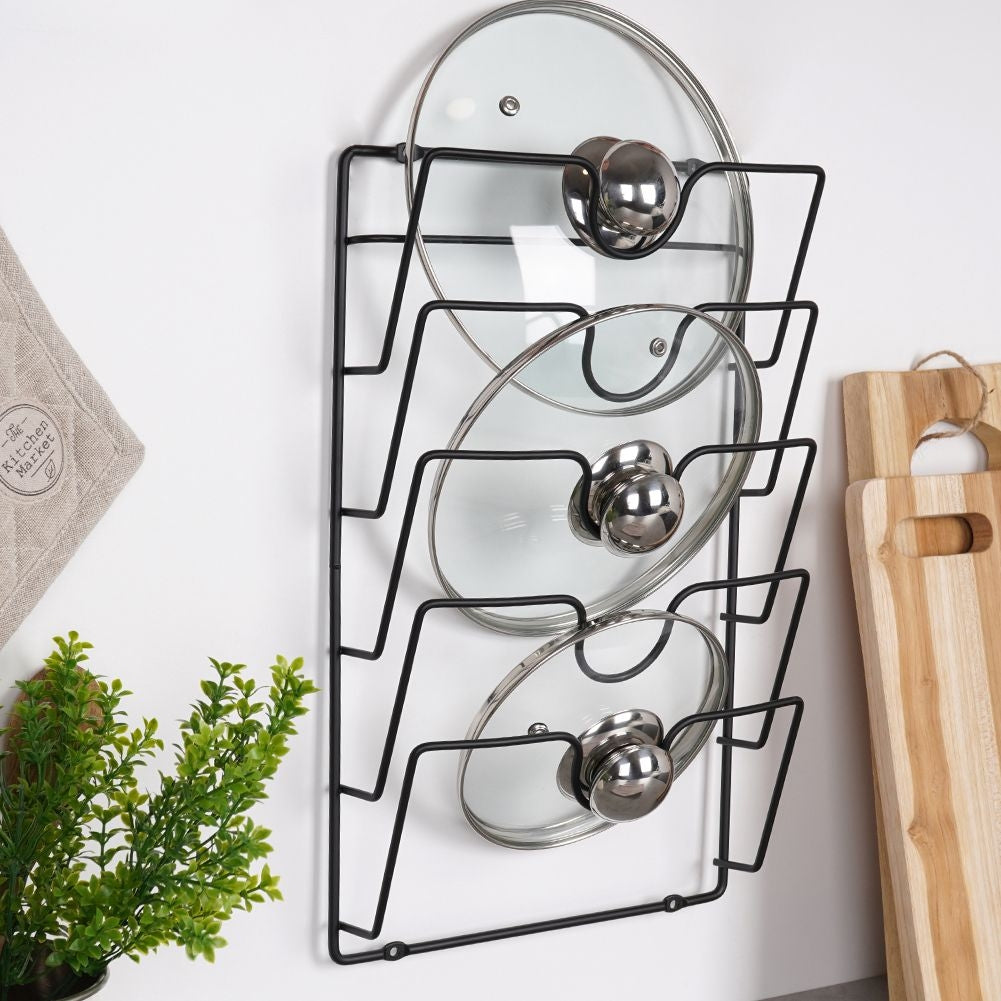 Pot lid hanger for 5 lids - Maximum kitchen organization