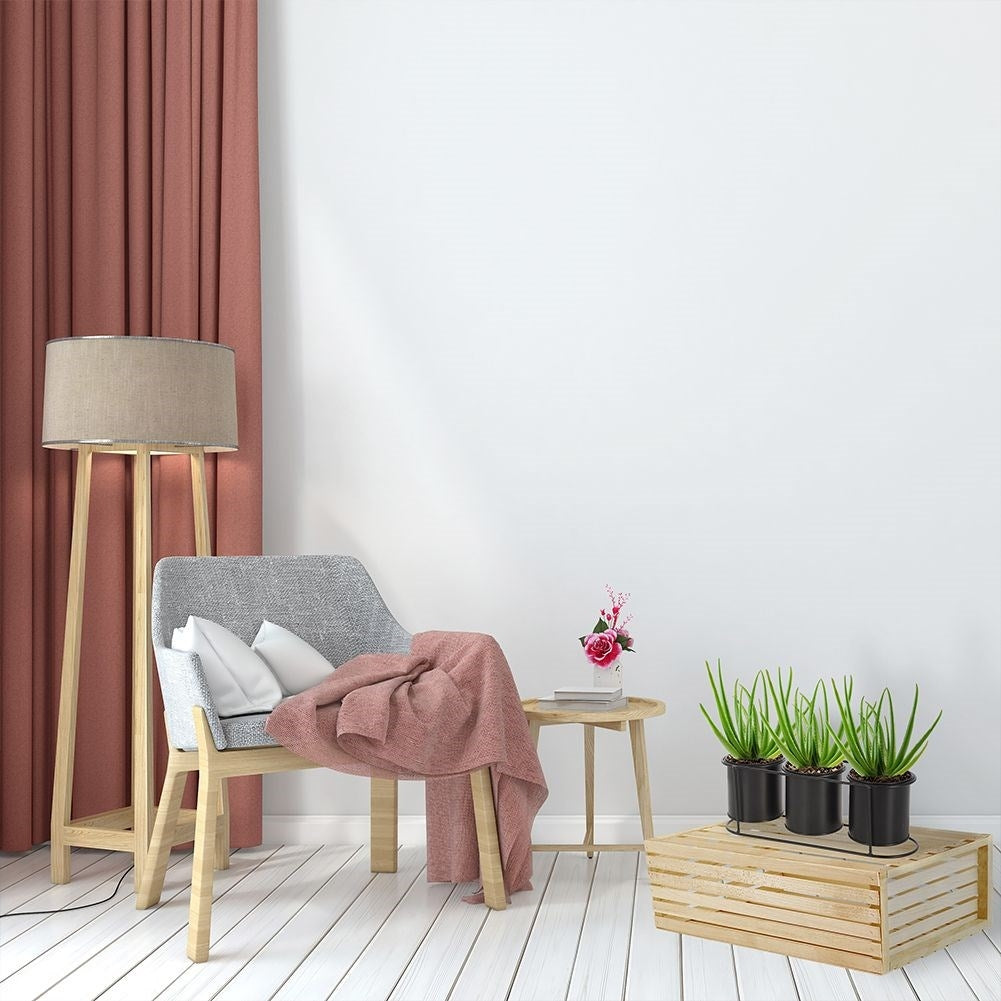 Potted plant stand for three plants in matt black metal