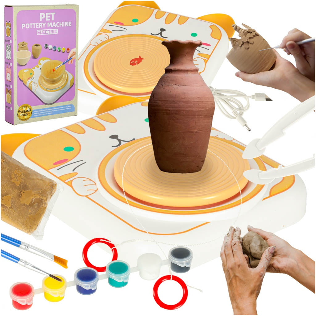 Pottery wheel creative kit yellow cat