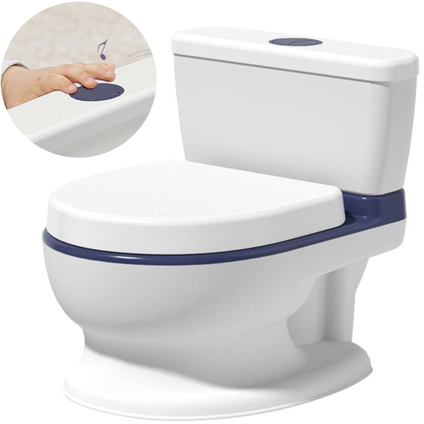 Potty chair for children with melody RK-290 white-blue
