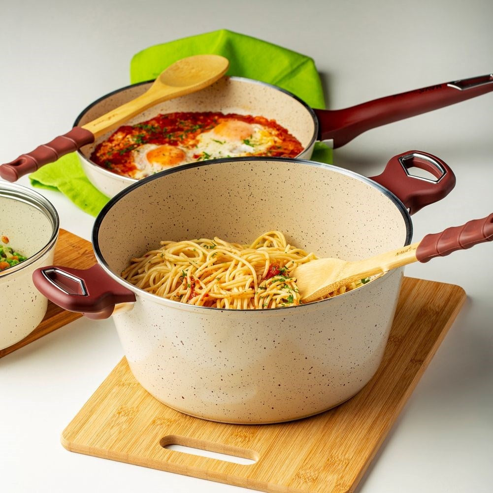 Pot with Three-layer Non-stick Ceramic Granite coating