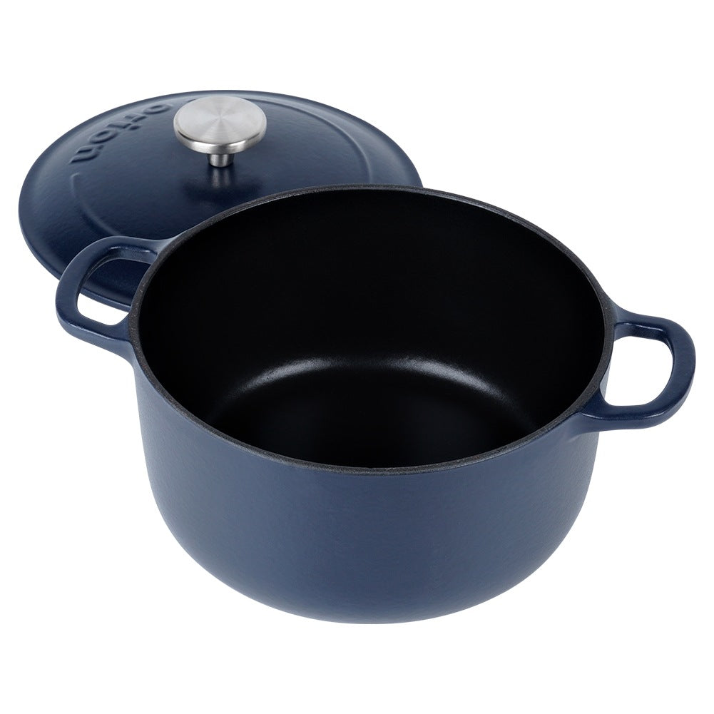 Pot with lid, cast iron, enameled, LITINA, 22 cm, 3.3 l