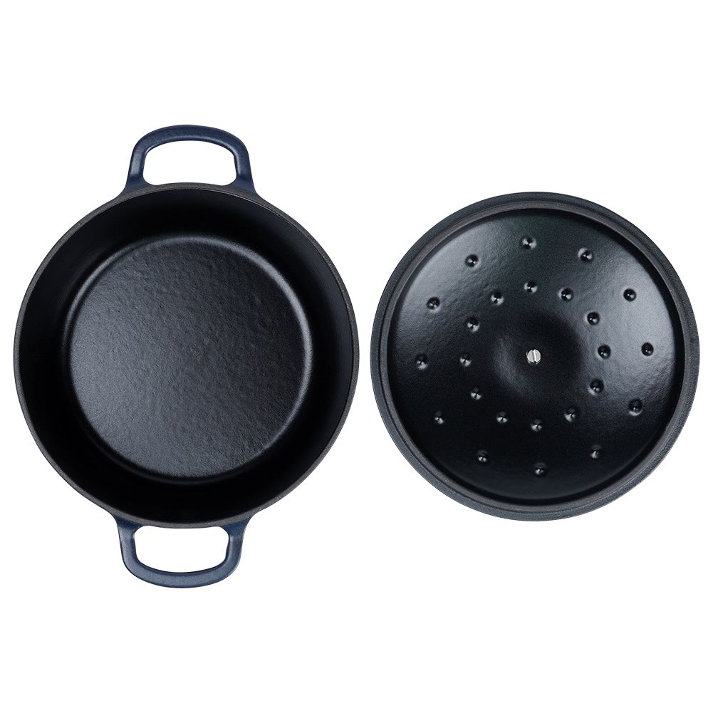 Pot with lid, cast iron, enameled, LITINA, 22 cm, 3.3 l
