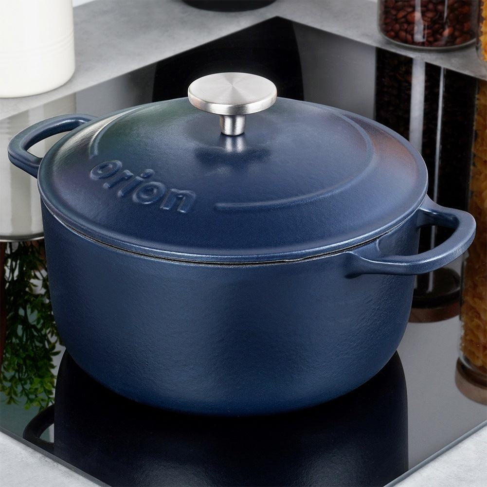 Pot with lid, cast iron, enameled, LITINA, 22 cm, 3.3 l