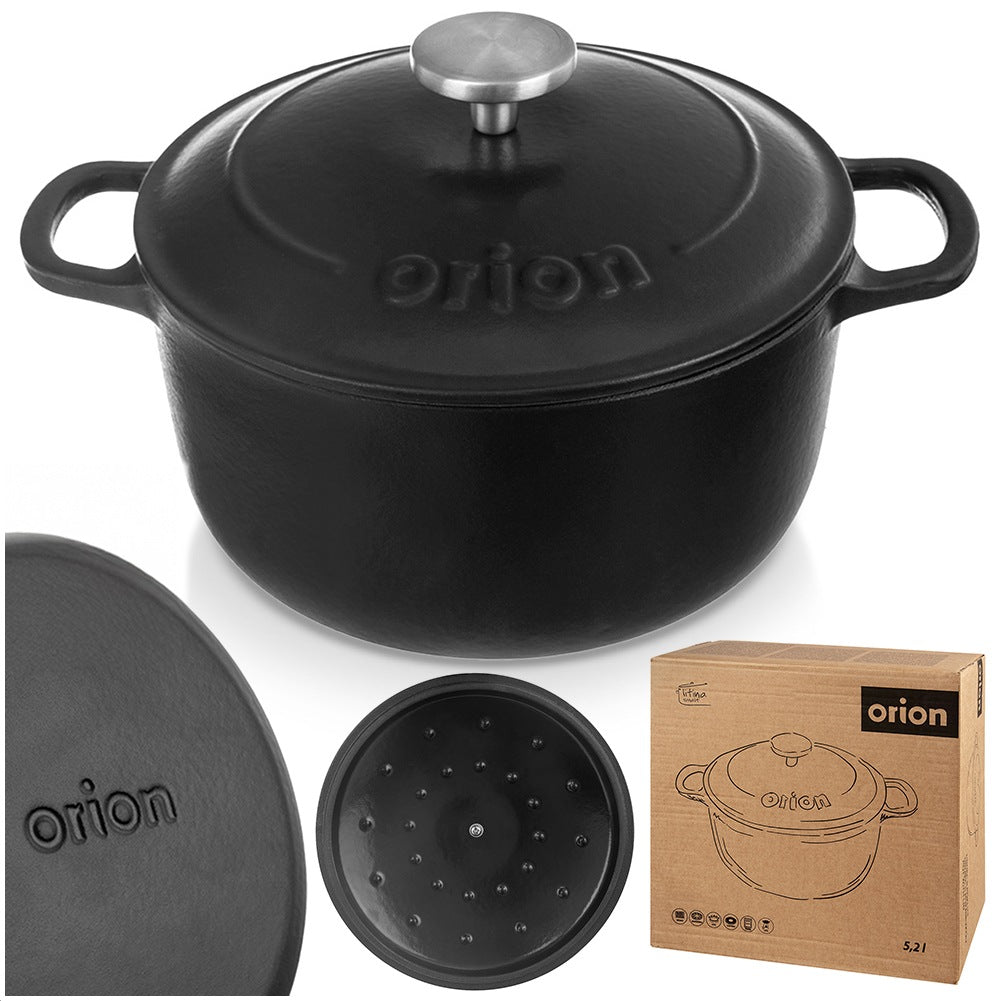 Pot with lid, cast iron, enameled, LITINA, 26 cm, 5.2 l
