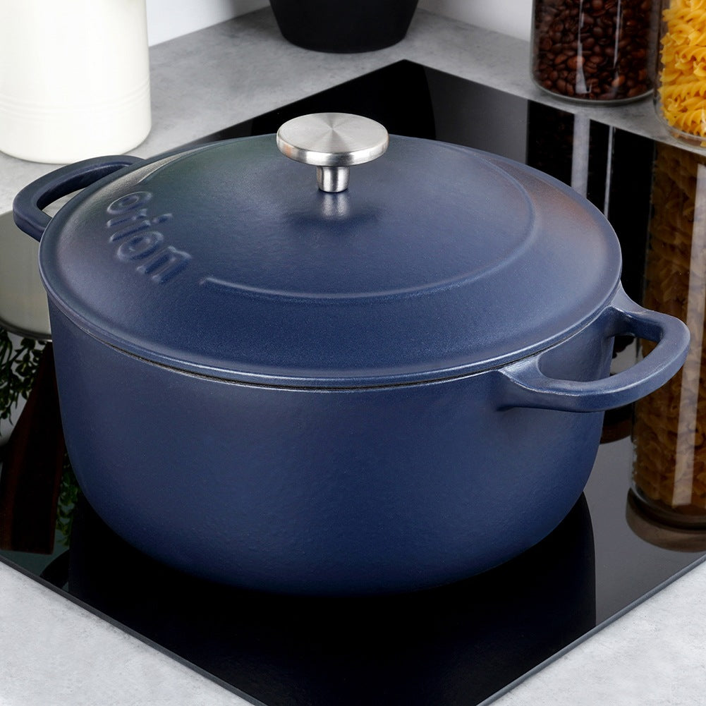 Pot with lid, cast iron, enameled, LITINA, 26 cm, 5.2 l