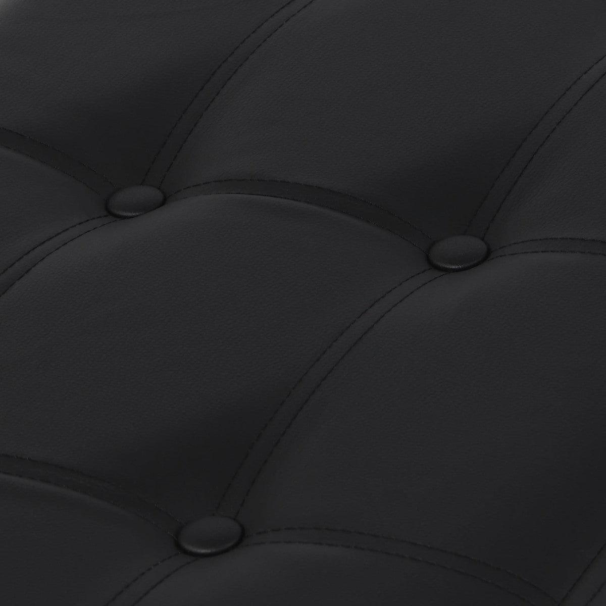 Pouf with Storage – Quilted Black 80x40 cm Seat Chest