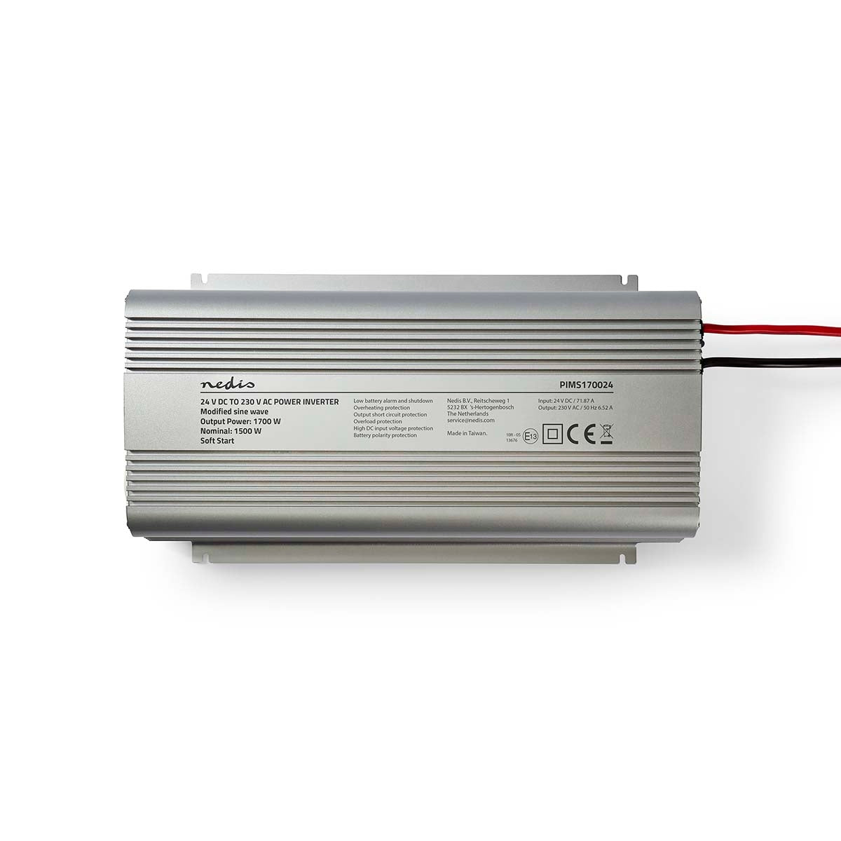 Power Inverter 24V DC to 230V AC, 1700W, Type F Plug