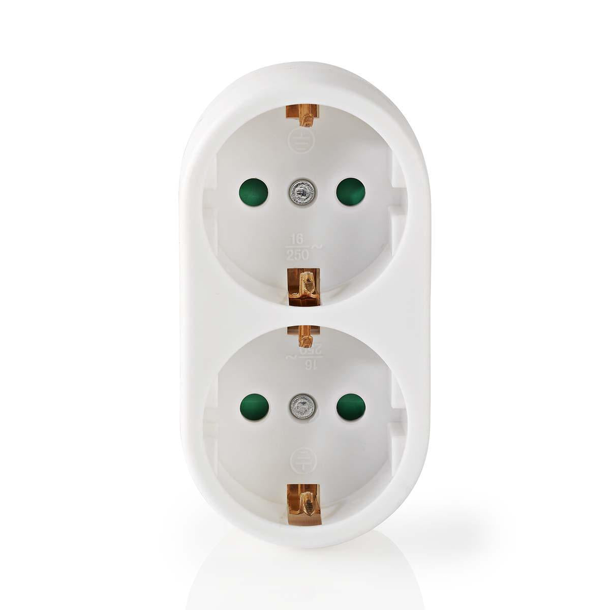 Power Outlet Splitter | Type F (CEE 7/7) | 250 V AC 50 Hz | Earthed plug / Type F (CEE 7/7) | 250 V AC 50/60 Hz | 16.0 A| 3500 W | White