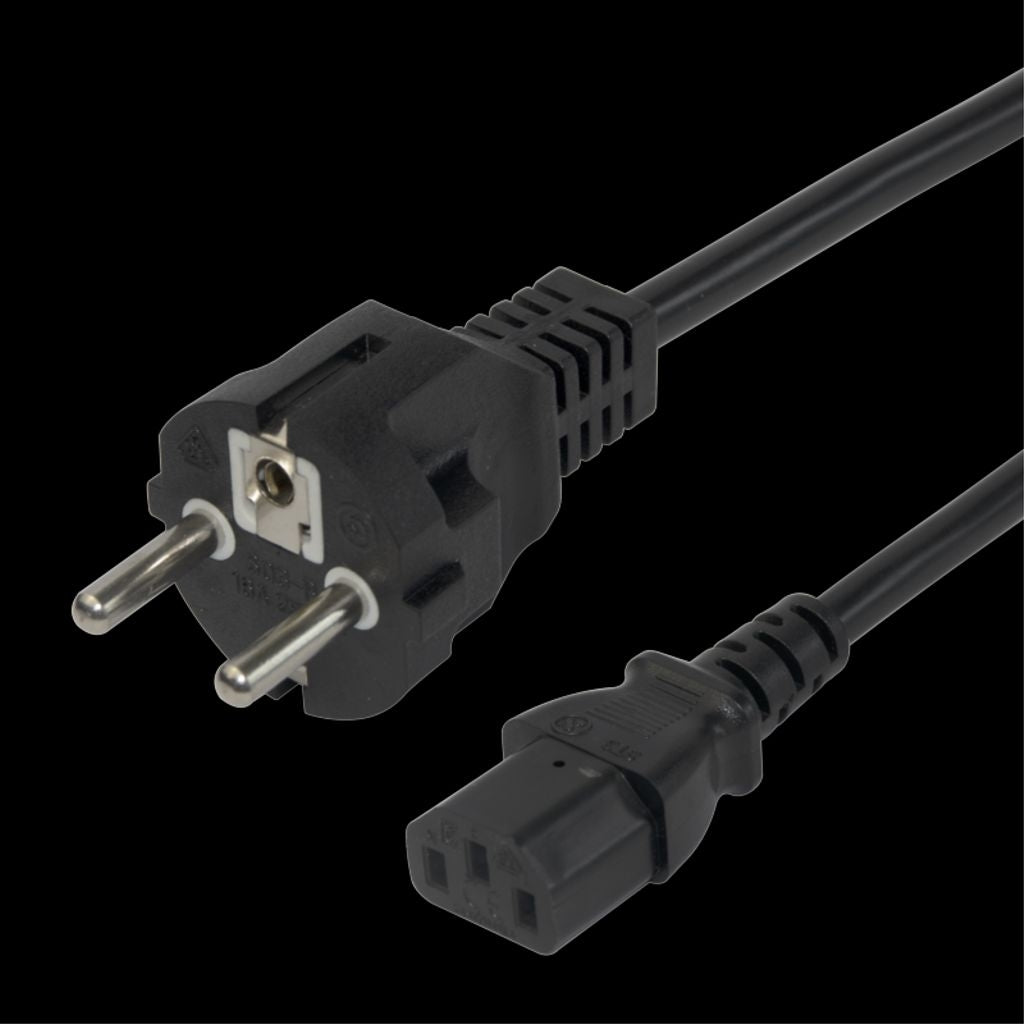 Power cable CEE 7/7 - C13, 3m - Black