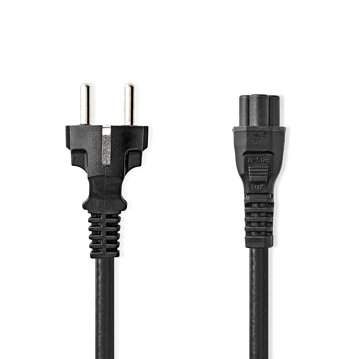 Power cable | Power connector Male | IEC-320-C5 | Straight | Straight | Nickel Plated | 3.00 m | Round | PVC | Black | Plastic bag