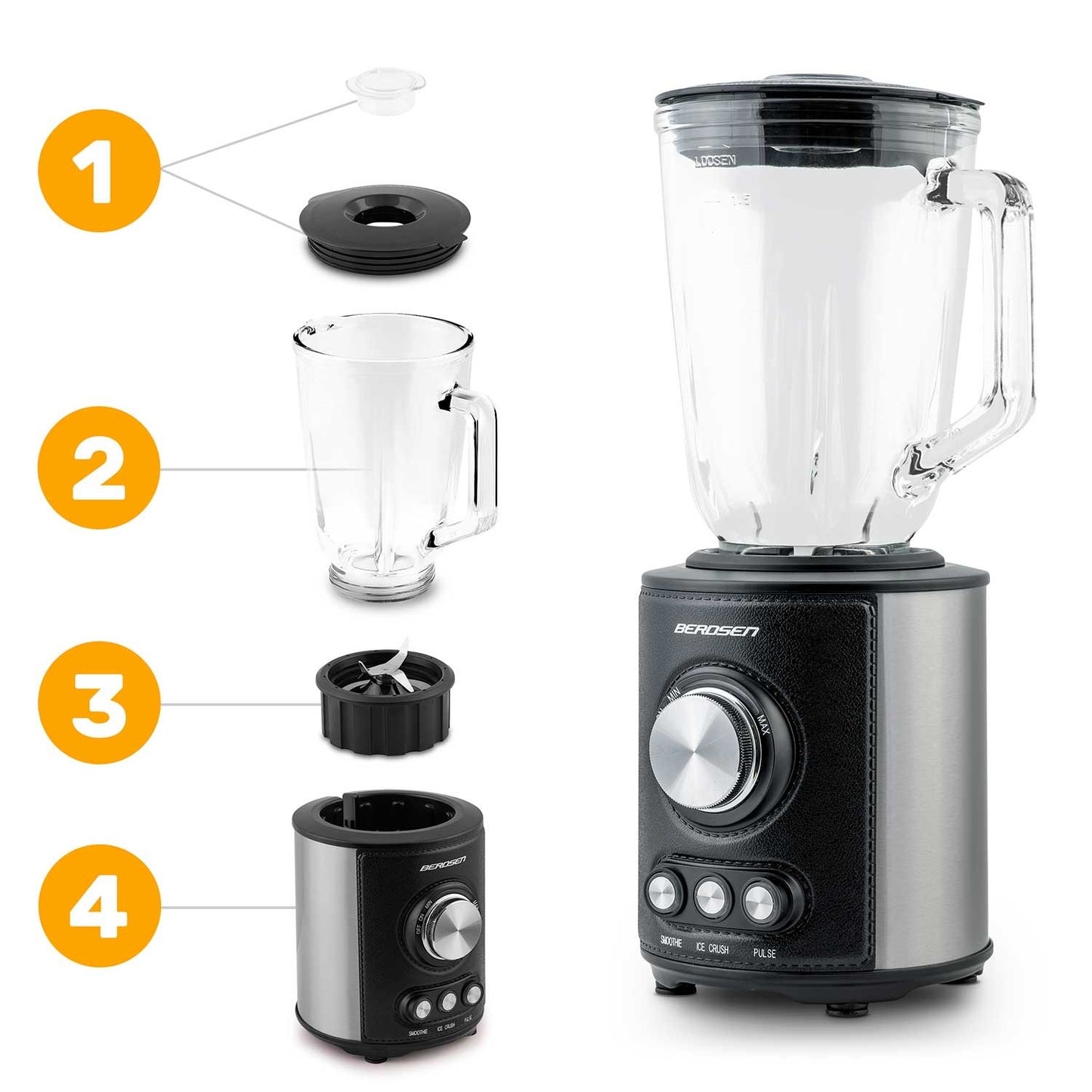 Powerful Blender 800W Berdsen BD-751, Black