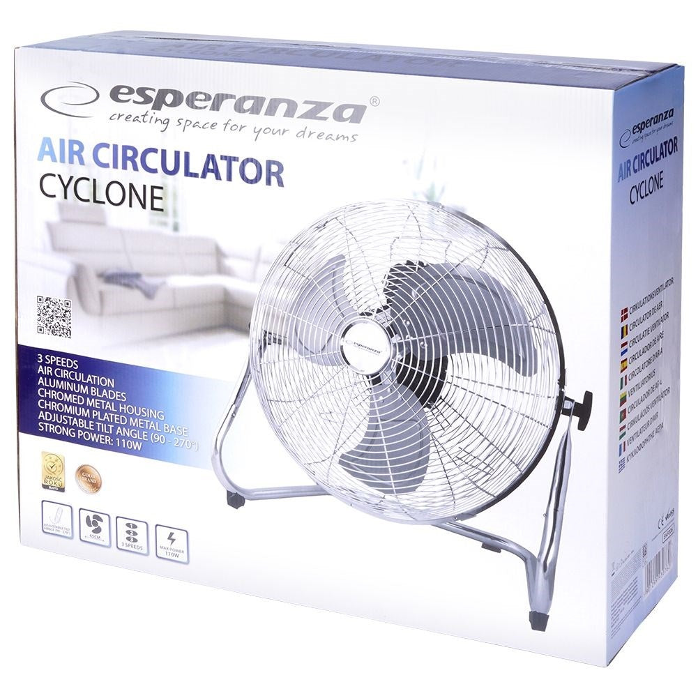 Powerful metal floor fan with 110W and three speeds