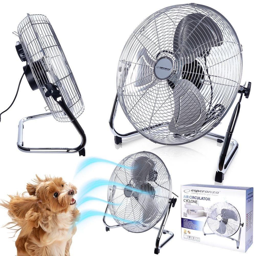 Powerful metal floor fan with 110W and three speeds