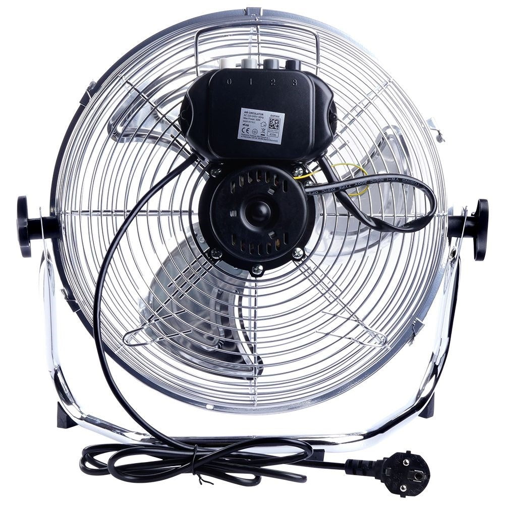 Powerful metal floor fan with 3 speeds, 110W cooling capacity