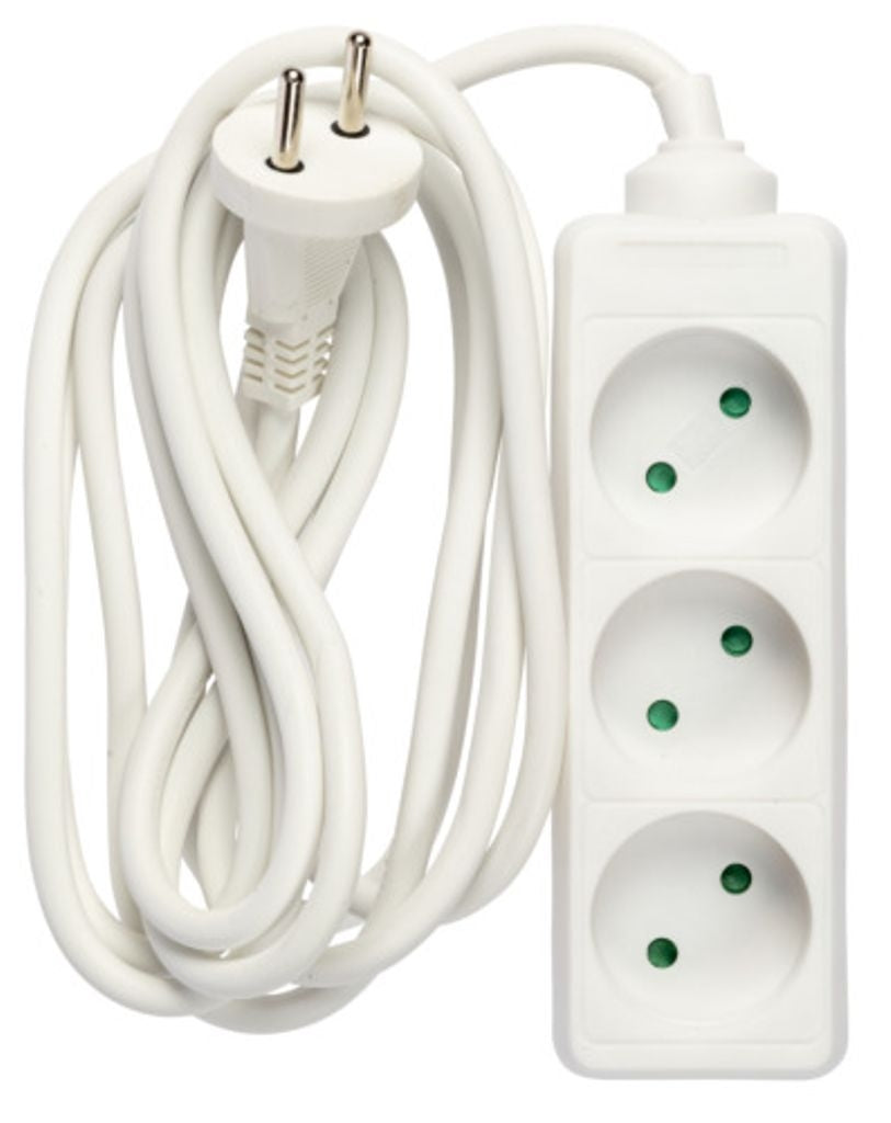 Power outlet 3-way connector, 3m