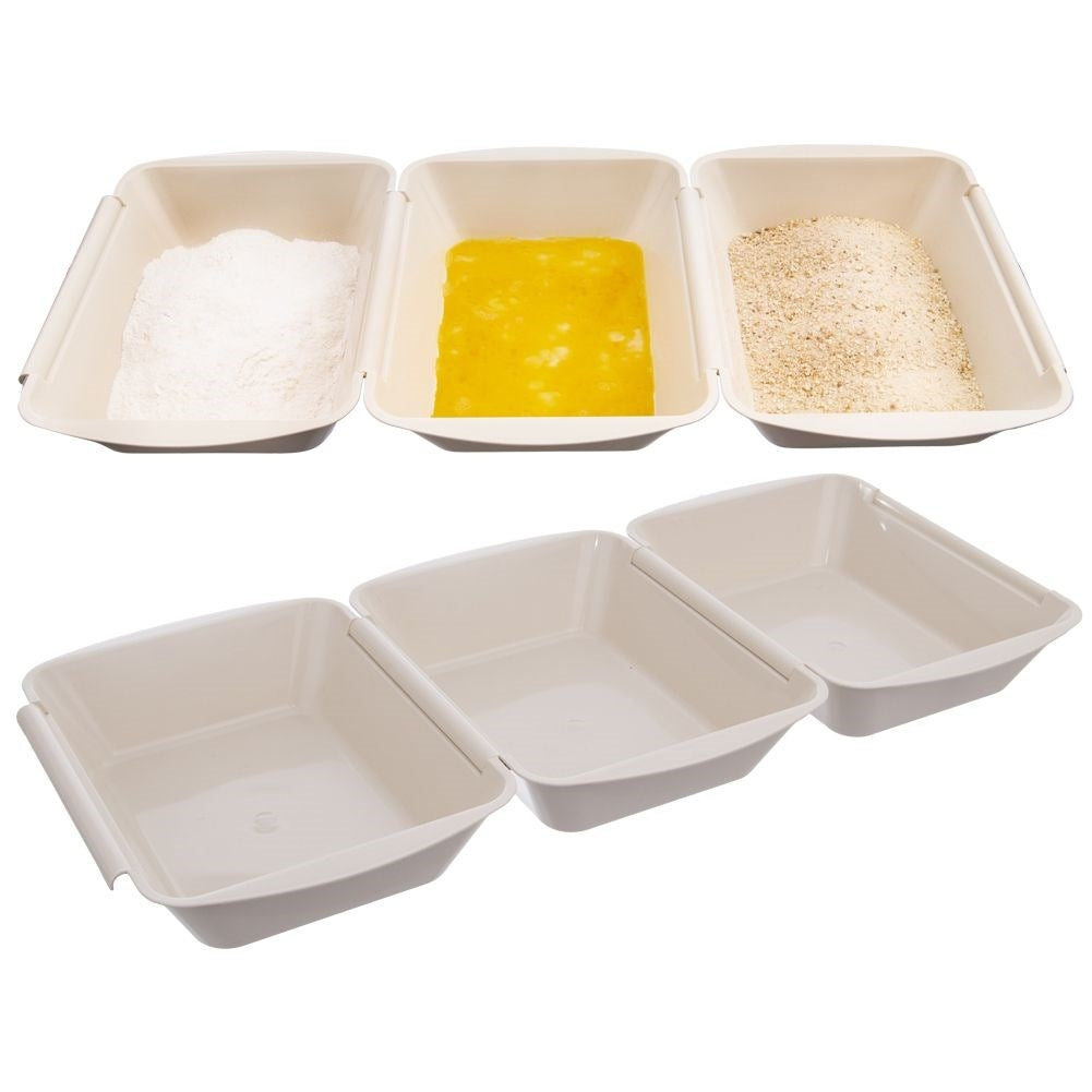 Practical 1.5L containers for breading meat, fish & vegetables