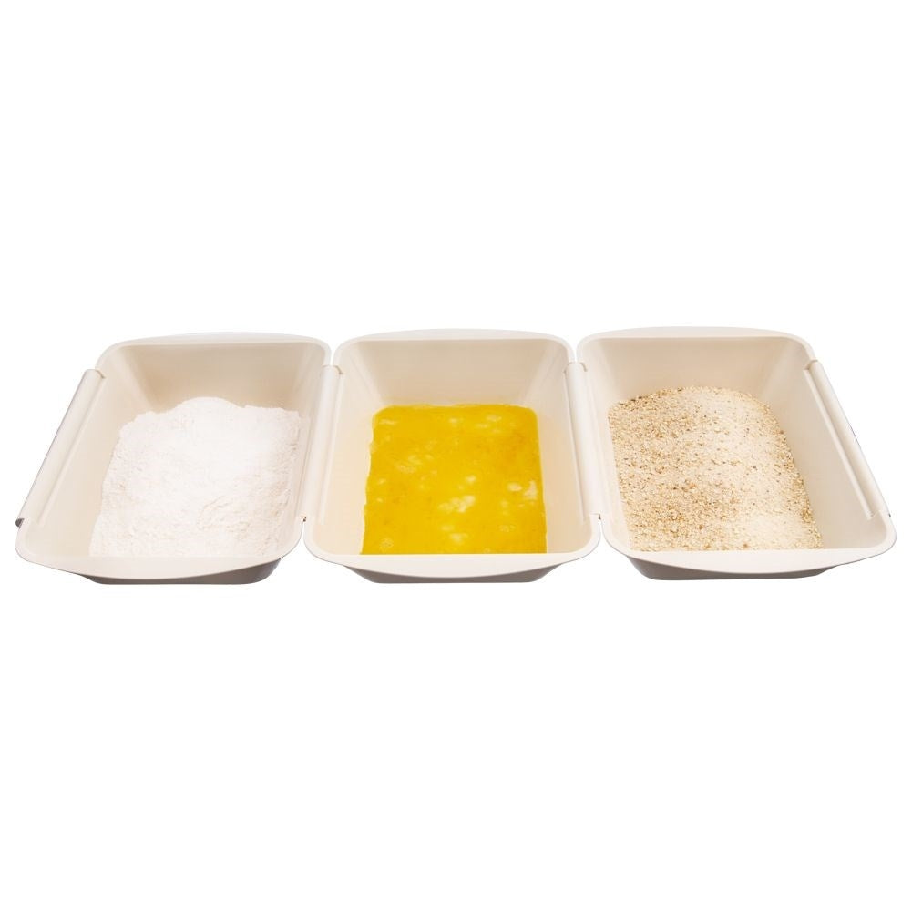 Practical 1.5L containers for breading meat, fish & vegetables