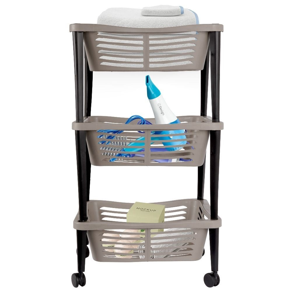 Practical 3-level shelf on wheels for home and workshop