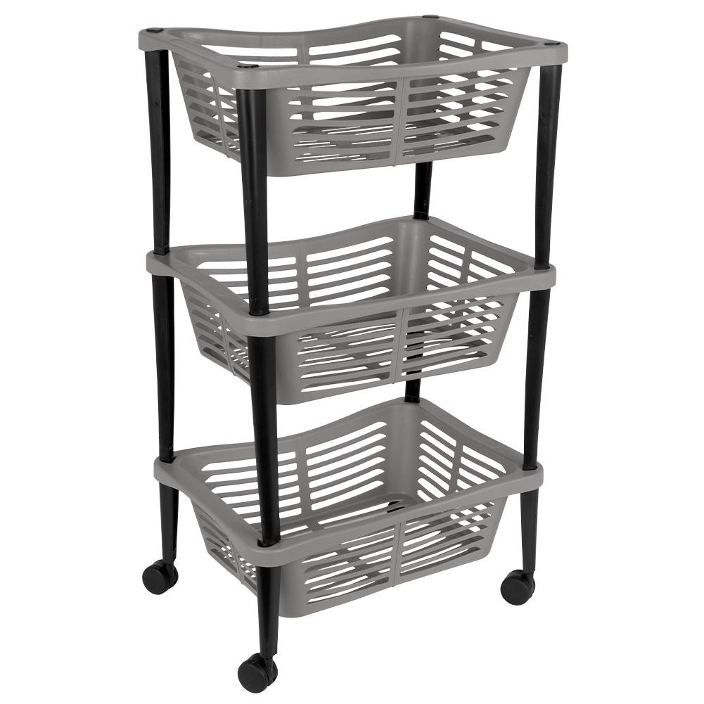 Practical 3-level shelf on wheels for home and workshop