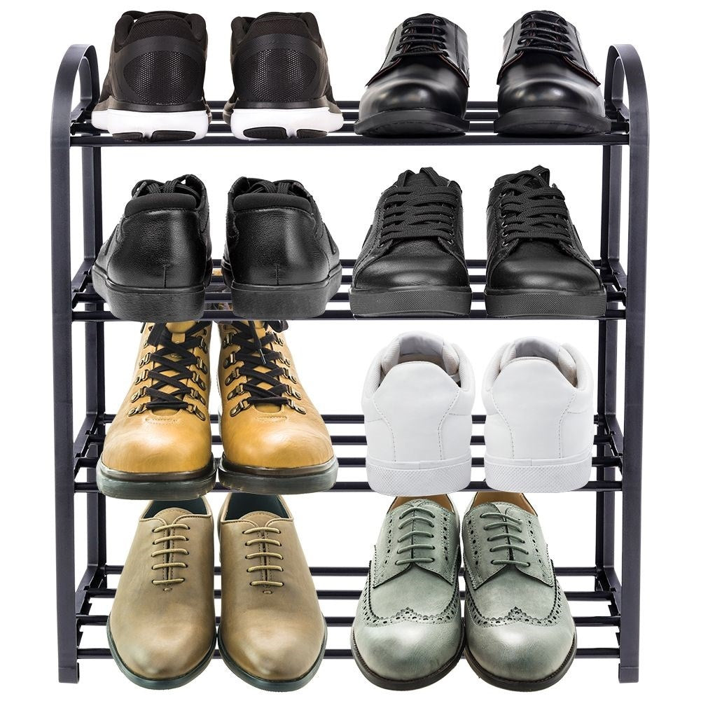 Practical 4-level shoe shelf for 8-12 pairs of shoes