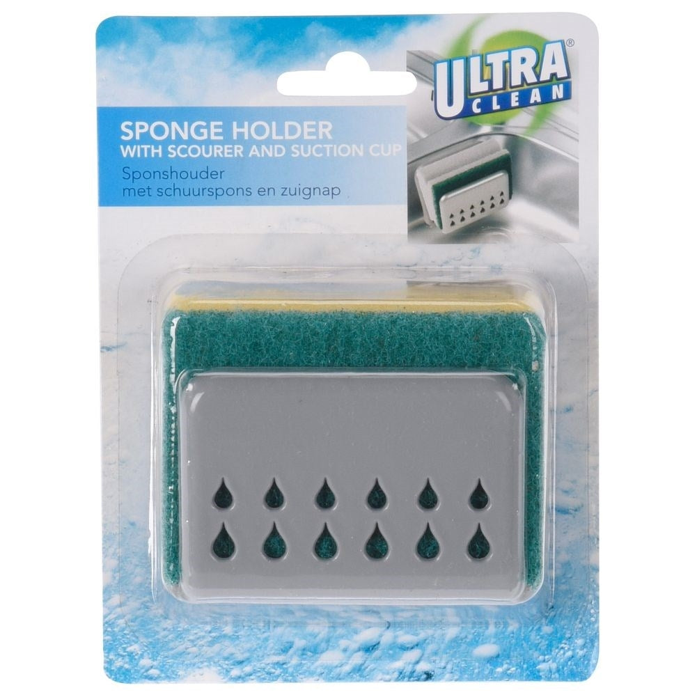 Practical Gray Dishwashing Sponge Holder with Suction Cup